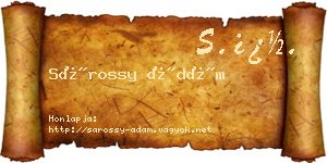 Sárossy Ádám névjegykártya